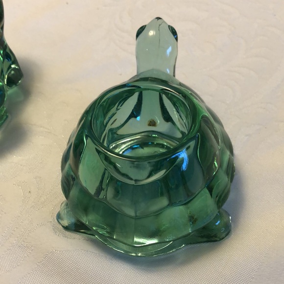 INDIANA GLASS  CO -FROG - SLEEPING KITTEN - TORTOISE  TEA LIGHT  HOLDER - Picture 5 of 16